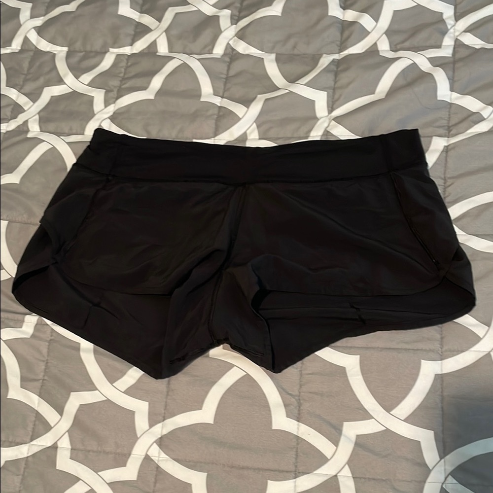 Lululemon Black Athletic Shorts with Relaxed Fit and Wide Waistband